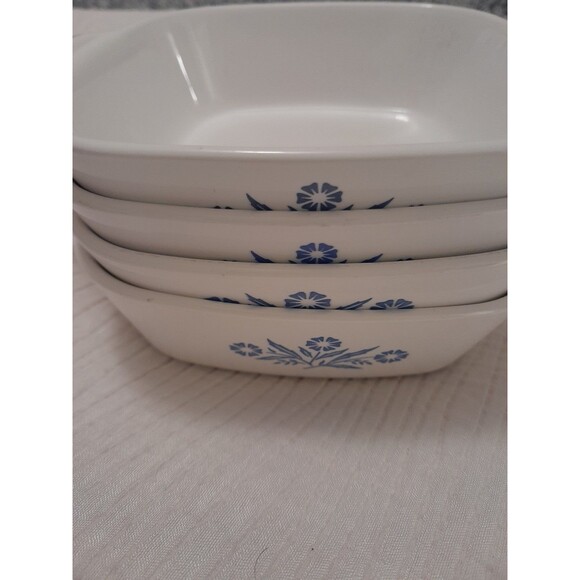 Corning Ware Blue Cornflower Mini Casserole Dishes Set of 4 Vintage - Picture 7 of 7